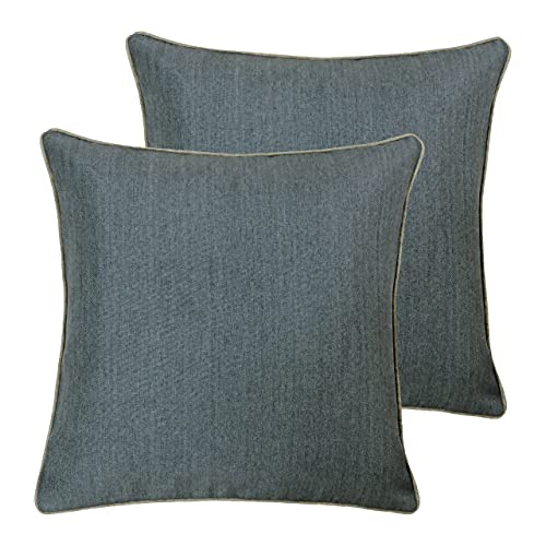 Paoletti Bellucci Feather Filled Cushions (Twin Pack), Polyester, Graphite/Tobacco