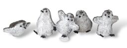 Electrovision Xmas Haus Set of 5 Acrylic Outdoor/Indoor Penguins Battery Operated With Timer for Festive Christmas Decoration with 8 LED's Per Light