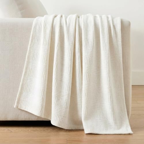 Nautica Rope Stripe Blanket Cotton King White