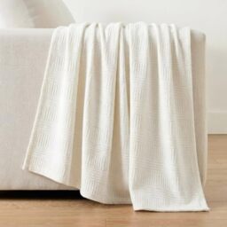 Nautica Rope Stripe Blanket Cotton King White