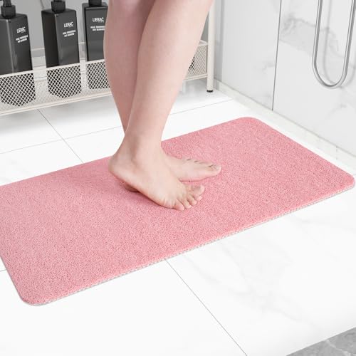 "Hargiis Non-Slip Bathtub Mat, Anti Slip Shower Mat, Fast Drying Bathtub Mats, Foot Scrubber Mat, Anti Slip Mat for Tub, Floor, Bathroom, Kitchen, Home, Hotel (Pink 32""??17"")"