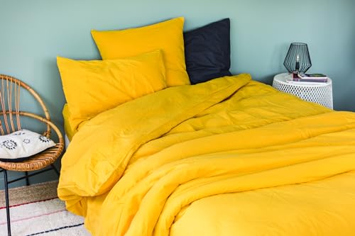 Cap Ferret Washed Cotton Duvet Cover, 240 cm x 260 cm, Curry