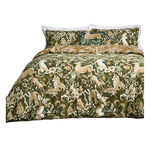 Paoletti Harewood Animal 100% Cotton Duvet Cover Set - Single - Emerald
