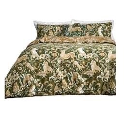 Paoletti Harewood Animal 100% Cotton Duvet Cover Set - Single - Emerald