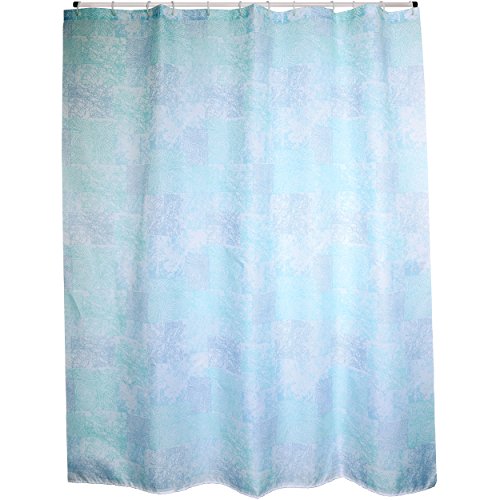 "MSV ""Premium Java Cadix Polyester Shower Curtain, Blue, 180 x 200 cm"