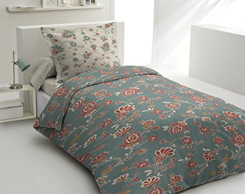 Home Linge Passion - Duvet Cover - 2 Pieces - 100% Cotton - 57 Thread Count - Single - 140 x 200 cm - Marquise Green