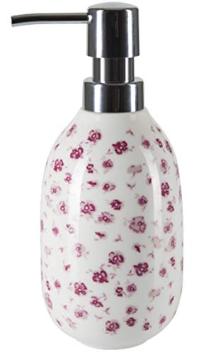 Spirella Evo Collection Liquid Soap Dispenser Diameter 8 x 18.6 cm (0.42 Litres) Porcelain Pink