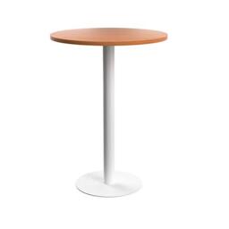 Office Hippo Circular Bar Table, Sturdy & Robust High Office Table, Stylish Work Table For Home Office, Ideal For Reception Area & Breakout Room, High Table Desk, 5 Year Guarantee - Beech/White