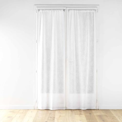 Douceur d'Intérieur, 2 x 70 x 200 cm Karla White Woven Embroidered Curtain Tape