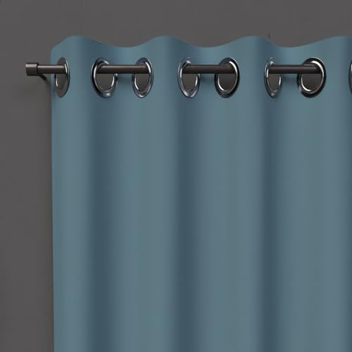 Soleil d'ochre Eyelet Curtain, Blue, 135 x 250 cm