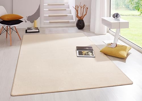 Hanse Home Indoor Rug Fancy - Living Room Rug Plain Modern Velour Rug for Dining Room, Living Room, Children's Room, Hallway, Bedroom, Kitchen - Beige, 100 x 150 cm