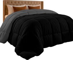 Utopia Bedding Down Alternative Reversible Comforter All Season Duvet Insert Microfiber Box Stitched 3D Hollow Siliconized Comforter,