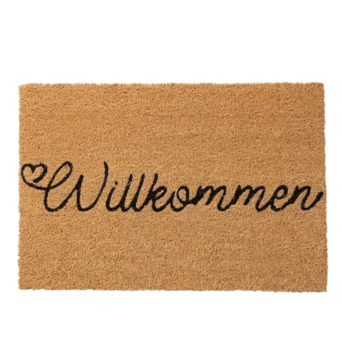 BOLTZE Welcome Door Mat 60 x 40 x 1.5 cm PVC and Coconut with Welcome Text Motif Rectangle Shape Door Mat Home Accessory 2046196