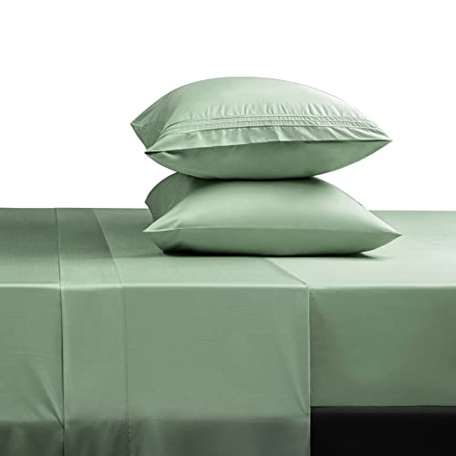SONORO KATE Bed Sheet Set Super Soft Microfiber 1800 Thread Count Luxury Egyptian Sheets 16-Inch Deep Pocket，Wrinkle and Hypoallergenic-4 Piece (Sage, Queen)