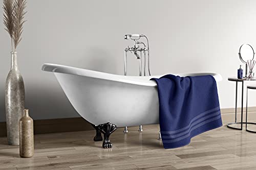 LE TEMPS D'UN BAIN Plain Shower Towel 500 g 100% Cotton 70 x 140 cm Navy Blue