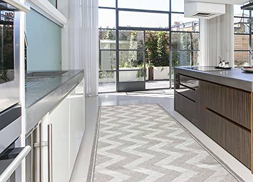 BIANCHERIAWEB Suardi Rug for Kitchen, Non-Slip Back, Various Designs by Suardi, 55 x 80 cm, Nordic Grey
