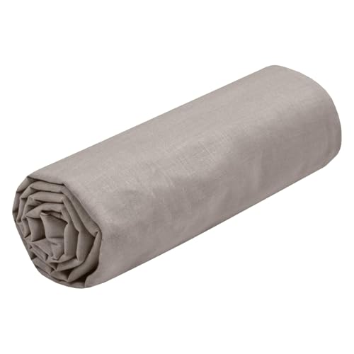 STOF - Fitted sheet - Size 90 x 190 cm - Large 30 cm - 100% Oeko-Tex certified cotton - Linen colour - Eden model - Bed linen for the home - Soft and comfortable for a cosy nest