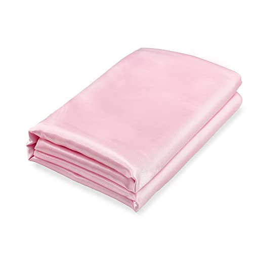 Homiest Blush Pink Satin Flat Sheet, Twin Silky Bed Top Sheet Only - Pure Polyester With Lustrous Finish, Protects Hair And Reduces Facial Wrinkles, Fade And Wrinkle Resistant, Machine Washable