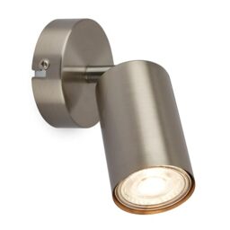 BRILONER - Adjustable Wall Light, GU10 Socket, max 9W, Wall lamp, Bedside Lights, Living Room, Hallway, Bedroom Wall Light, LED Spot Light, 8x15.5cm, Grey Silver