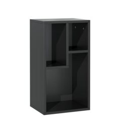 VECELO 3-Cube Open Bookcase, Small Bookshelf with Height Difference Shelves for Most Books, Horizontal Available, 2-Tier Storage Organizer for Home Office, Living Room, Black