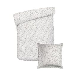 Pure Cotton 2-Piece Single Bed Linen – Duvet Cover 135 x 200 cm and 1 Pillowcase 80 x 80 cm – 100% Cotton Satin, 80 Thread Count – Oeko-TEX Certified – Lysanne – White