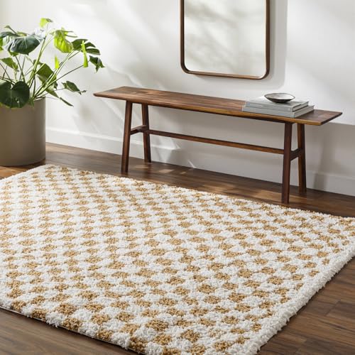 Livabliss Kittu Burgas Shaggy Design – Modern Berber Style Living Room 200x275 cm, Soft Fluffy Bedroom Use, Neutral Boho Look, Plush Thick Pile, Easy Care, Ivory Tan