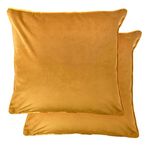 Emma Barclay Chelsea - Soft Touch Velvet Luxury Cushion Cover in Ochre - 17x17 (43x43cm)