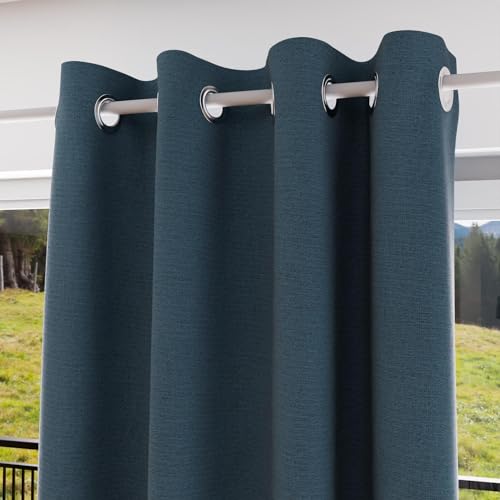 Soleil d'ocre Eclipse Rideau Blackout, Polyester, Blue, 140 x 250 cm