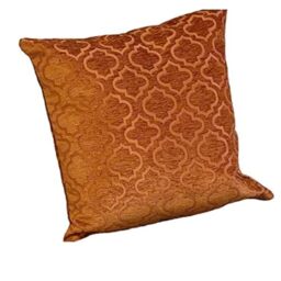 Emma Barclay Bohemia Geometric Satin Chenille Cushion Cover in Terracotta - 17x17 (43x43cm)