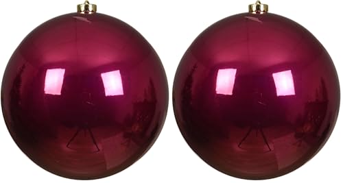 Decoris Pomegranate 14cm Shatterproof Bauble, Metal & Plastic, Christmas (Pack of 2)