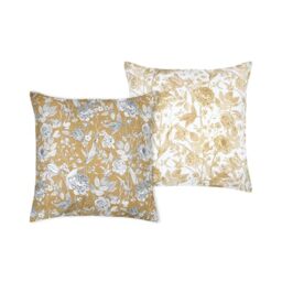 STOF - Pillowcase Bag - Size 63 x 63 cm - Quality Cotton Percale - 100% Oeko-Tex Certified Cotton - Gold - Yellow - Hyacinth Model - Bed Linen - Classic - Charm