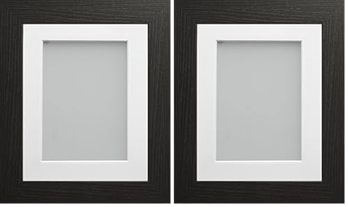 Frame Company Watson Range Black 10x8 inch Picture Photo Frame with White Mount for Image 8x6 inch *Choice of Sizes* (Pack of 2)