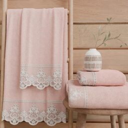 PETTI Artigiani Italiani - 100% Cotton Terry Bath Towels, 1+1 Towel Set, 2 Pieces 1 Face Towel and 1 Hand Towel, Pink