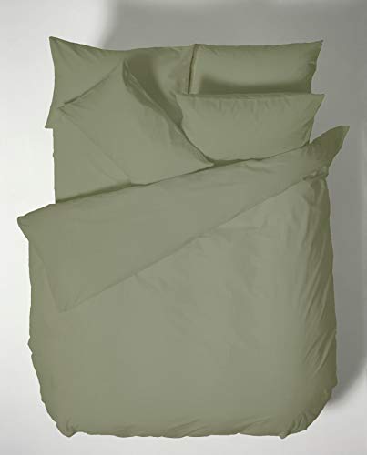 Bianca Plain Dyed Military Green Duvet Cover Set 200 x 220 + 65 x 65 (2)