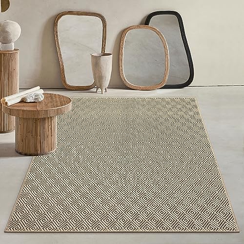 Mia´s Teppiche Kinsley Heavy Duty Indoor Outdoor Natural Jute Look Weatherproof Patio Garden Rug