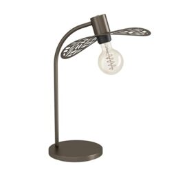 Eglo Bedside lamp Swaby, Table Light Fitting with Curved lampshade