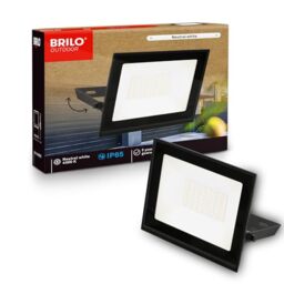 BRILONER - LED Floodlight Outdoor with Neutral White Light, 30W 2700lm, Adjustable, IP65 Dust and Water Resistant, Security Light, Exterior Spotlight, Wall Lamp, Garden, Garage, 14x17x3 cm, Black
