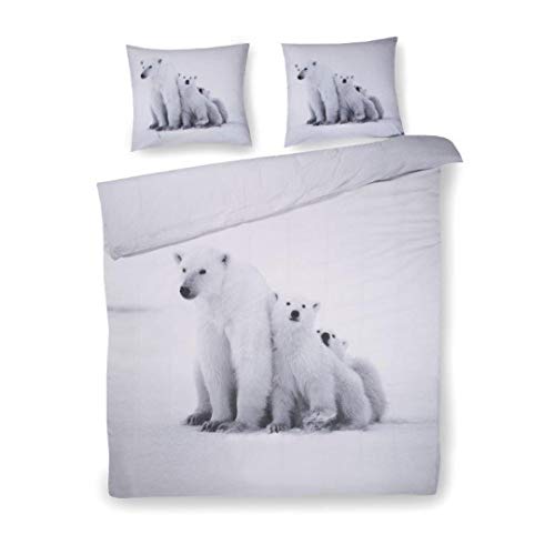 Papillon Flanel IJsbeer Flannel Duvet Covers, Cotton, Multi-Coloured, 240 x 200/220 cm