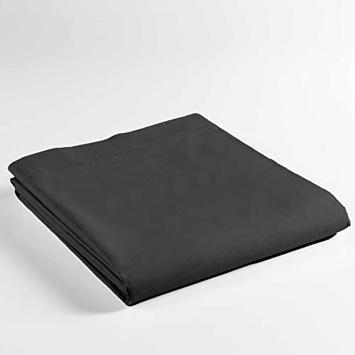 douceur d'intérieur, Flat Sheet (240 x 300 cm) Lina Black, 100% Cotton