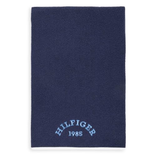 Tommy Hilfiger - Beach Towel, Navy Blue, Terry Boucle 360 g/m², 100% Cotton, Plain with Embroidery, Soft and Absorbent, 80 x 160 cm