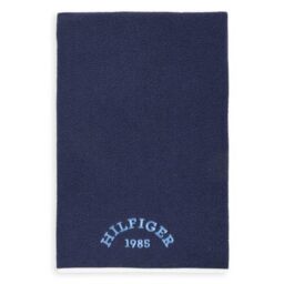 Tommy Hilfiger - Beach Towel, Navy Blue, Terry Boucle 360 g/m², 100% Cotton, Plain with Embroidery, Soft and Absorbent, 80 x 160 cm