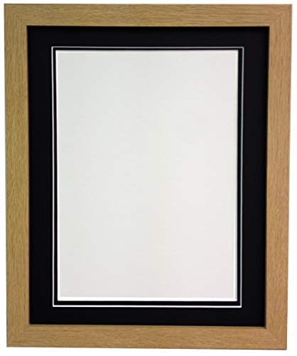 H7 Oak Picture Photo Frame With Black Mount A3 for Pic Size A4