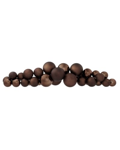 WeRChristmas Espresso Bauble Cluster Arch, 60cm, 32 Baubles - 60cm espresso bauble cluster arch with 32 decorations in shiny, matt and glitter finishes for statement festive styling