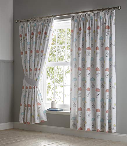Portfolio Sheep Dreams 66x72 Pencil Pleat Curtain Pair, Multicoloured