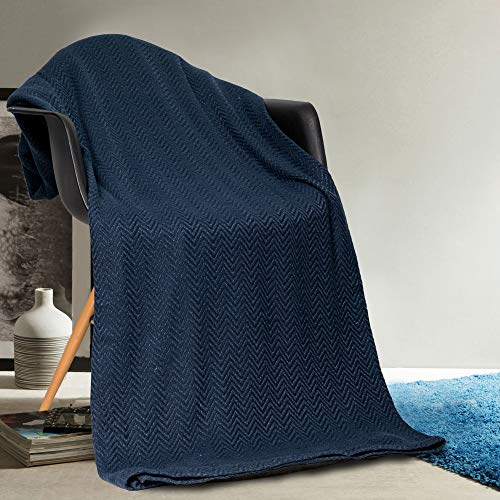 Home Maison Josie Cotton Full/Queen Throw Blanket In Navy