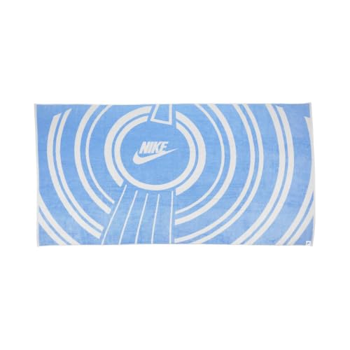 Nike Oversized Beach Towel Retro Beach Towel Bath Towel Large, University Blue/White, One Size