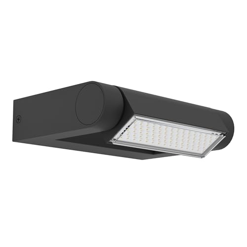 EGLO Brianza LED Outdoor Wall Light, 1-Bulb Outdoor Light, LED Wall Light Made of Cast Aluminium in Black, LED Outdoor Lamp Warm White, Swivelling, IP44
