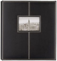 Pioneer Photo Albums Photo Album, Faux Leather, Black