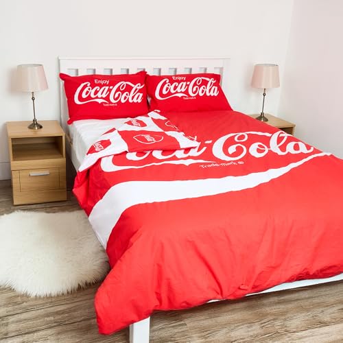 Officially Licensed Coca-Cola King Bedding Set – Reversible and Includes Pillowcase – Perfect for Coke Fans