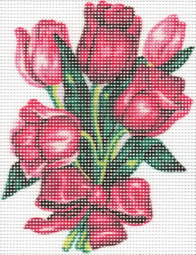 "Collection D'Art ""Flowers Tulips Tapestry Kit, 100% Cotton, Multi-Colour, 20 x 25 x 0.10 cm"